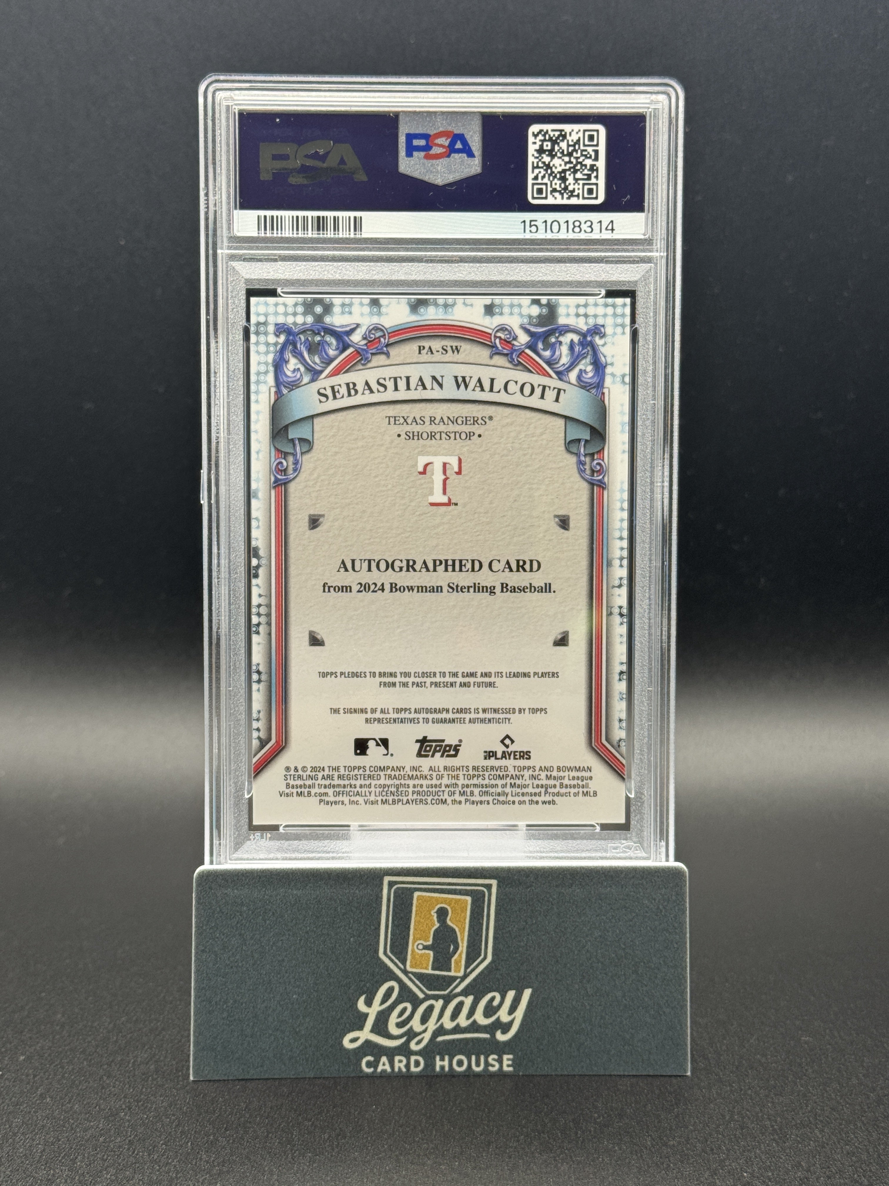 2024 Bowman Sterling #PA-SW Sebastian Walcott Prospect Autographs PSA 10