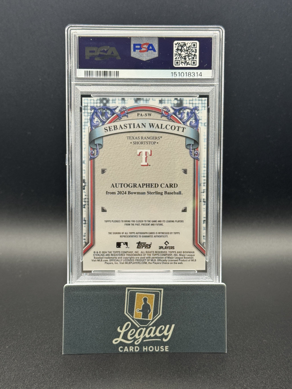 2024 Bowman Sterling #PA-SW Sebastian Walcott Prospect Autographs PSA 10