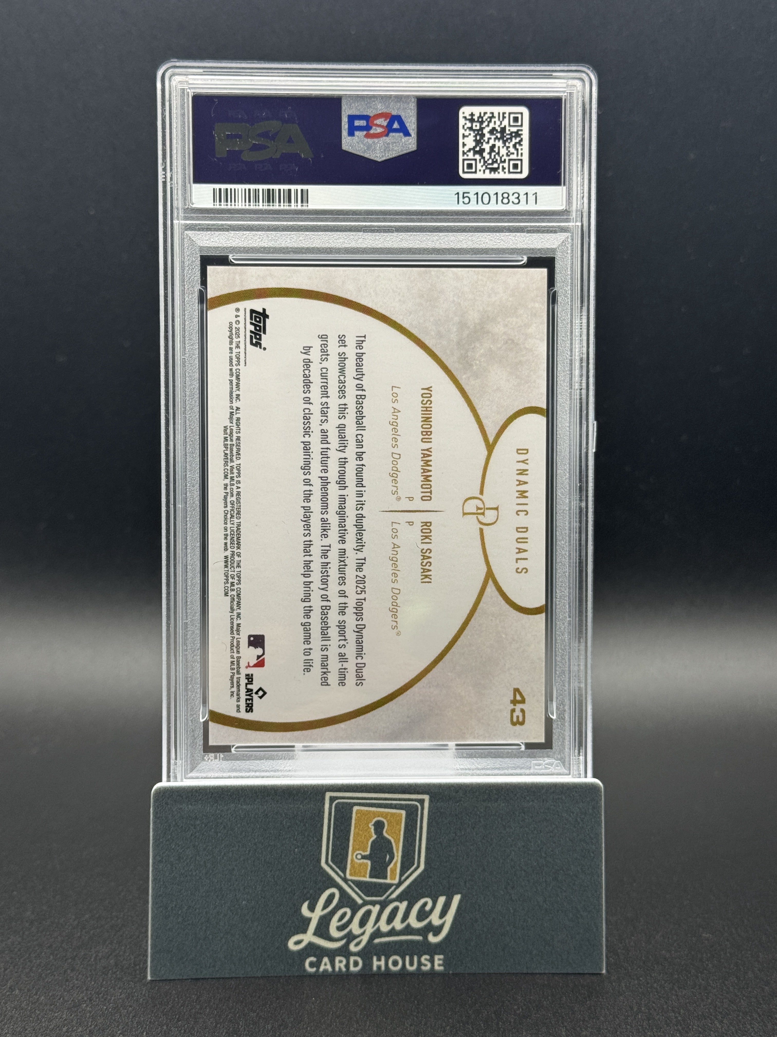 2025 Topps Dynamic Duals #43 Yoshinobu Yamamoto / Roki Sasaki PSA 10