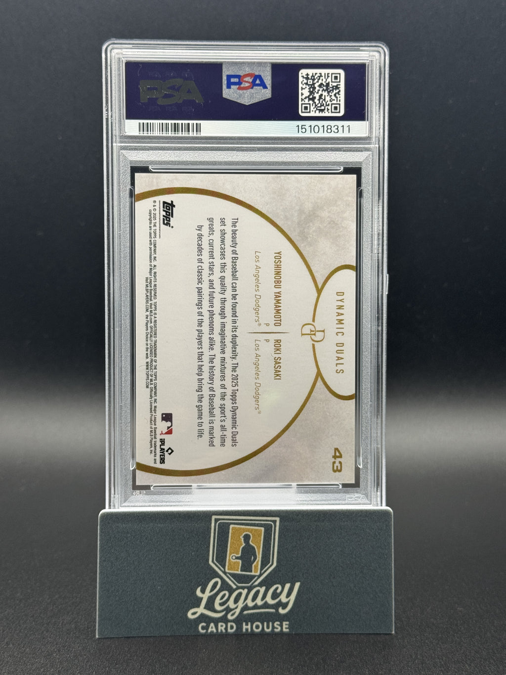 2025 Topps Dynamic Duals #43 Yoshinobu Yamamoto / Roki Sasaki PSA 10