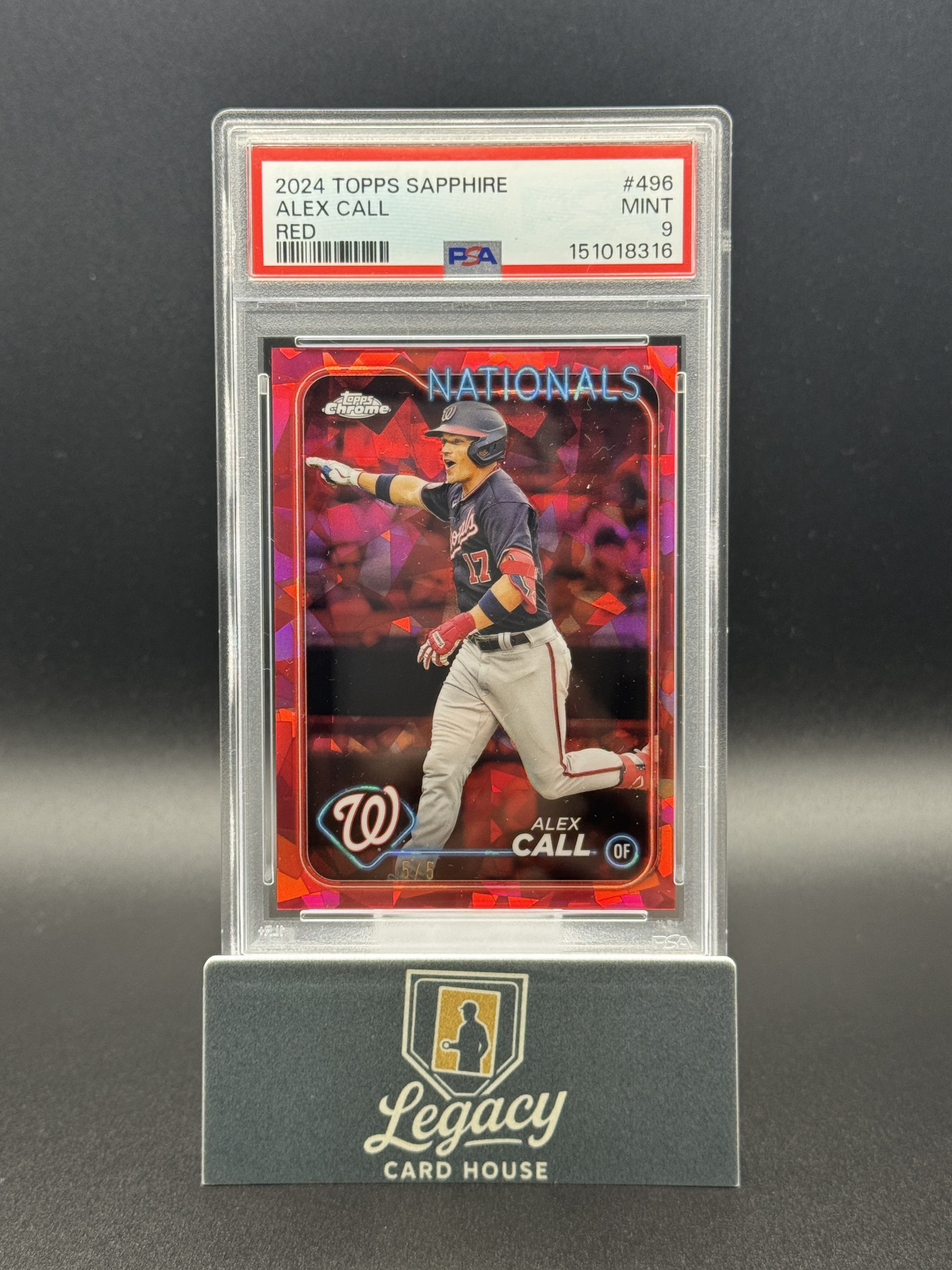 2024 Topps Chrome Sapphire Edition #496 Alex Call Red PSA 9 #/5