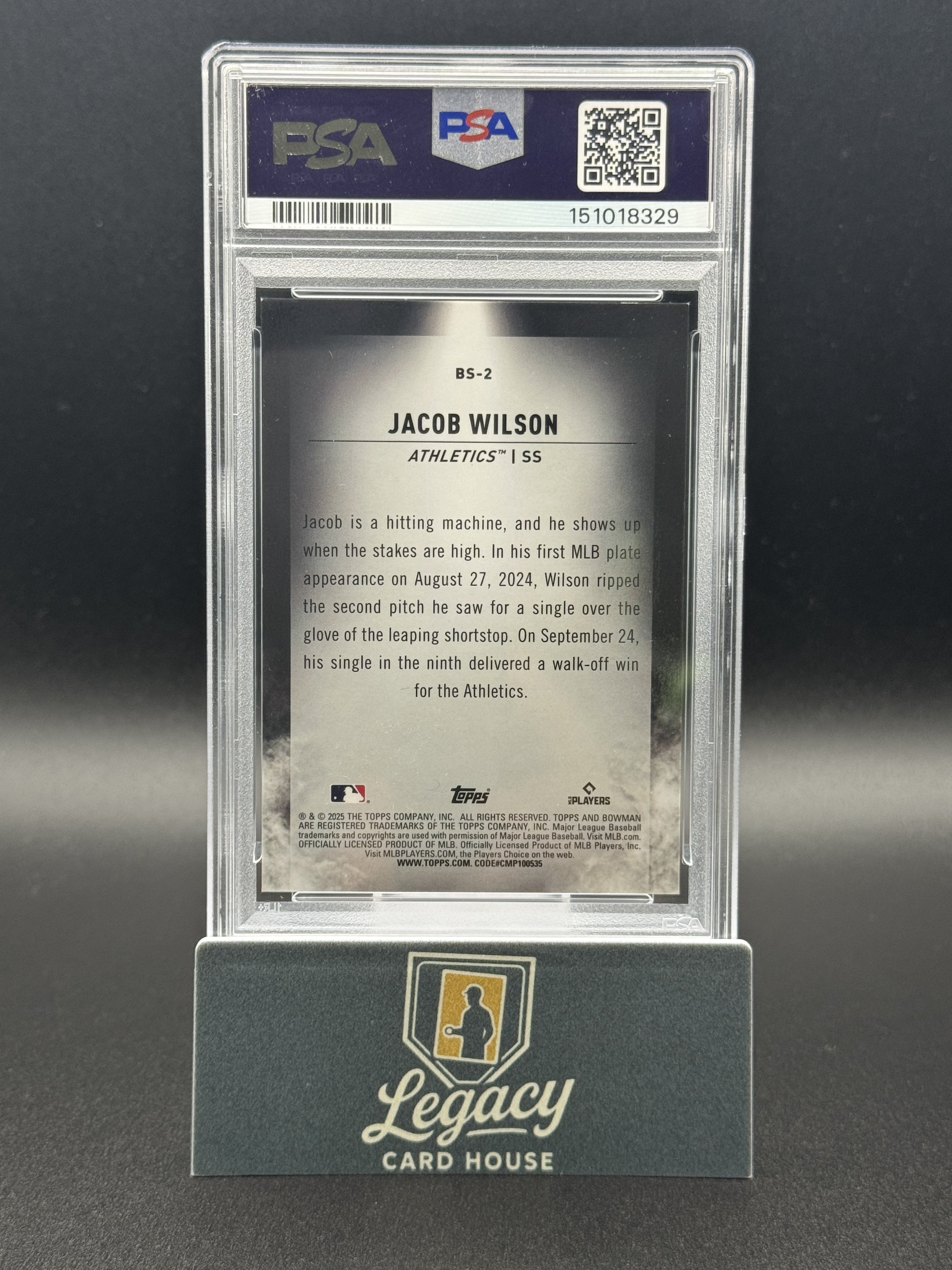 2025 Bowman #BS-2 Jacob Wilson Bowman Spotlights PSA 9