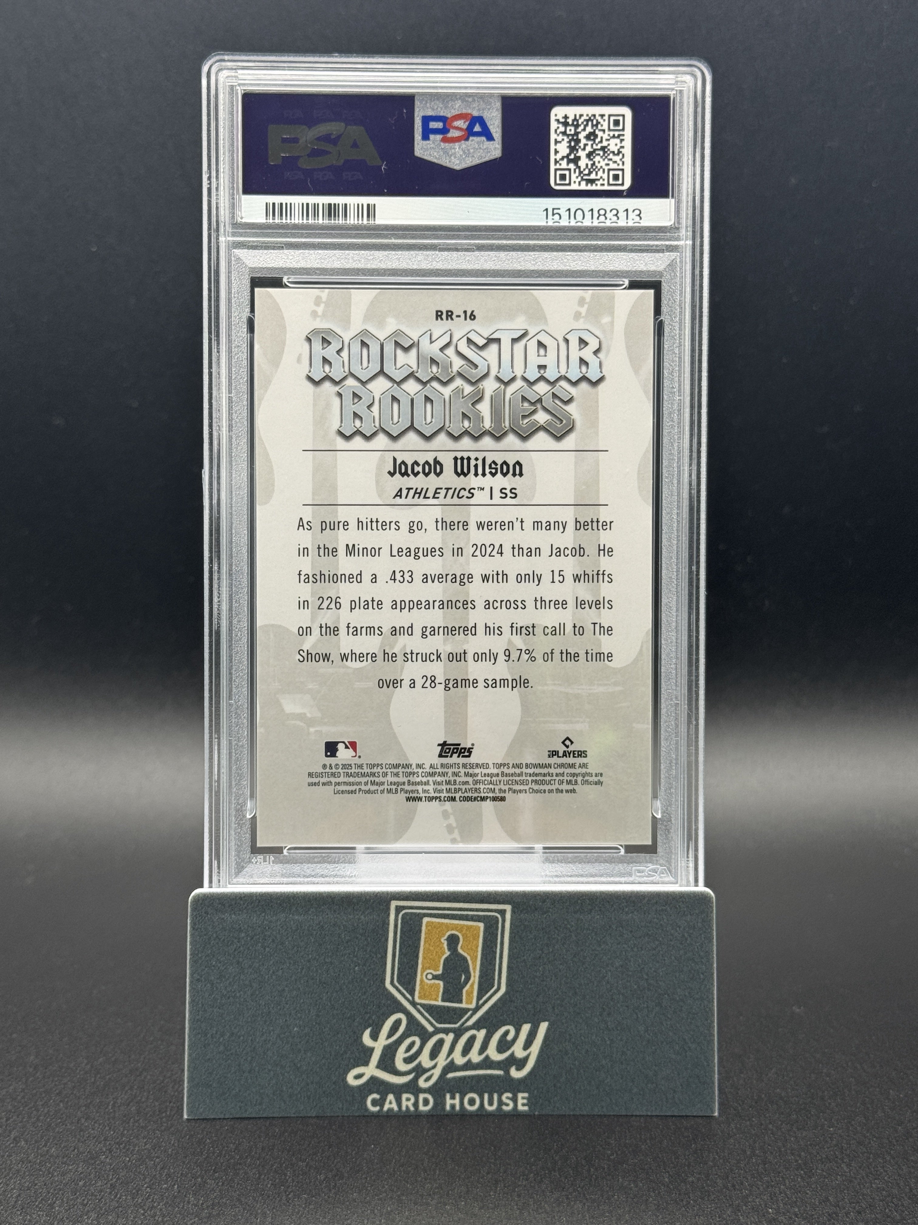 2025 Bowman #RR-16 Jacob Wilson Rockstar Rookies Aqua Refractor PSA 9 #/125