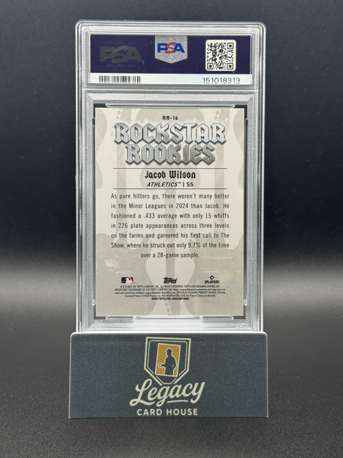2025 Bowman #RR-16 Jacob Wilson Rockstar Rookies Aqua Refractor PSA 9 #/125
