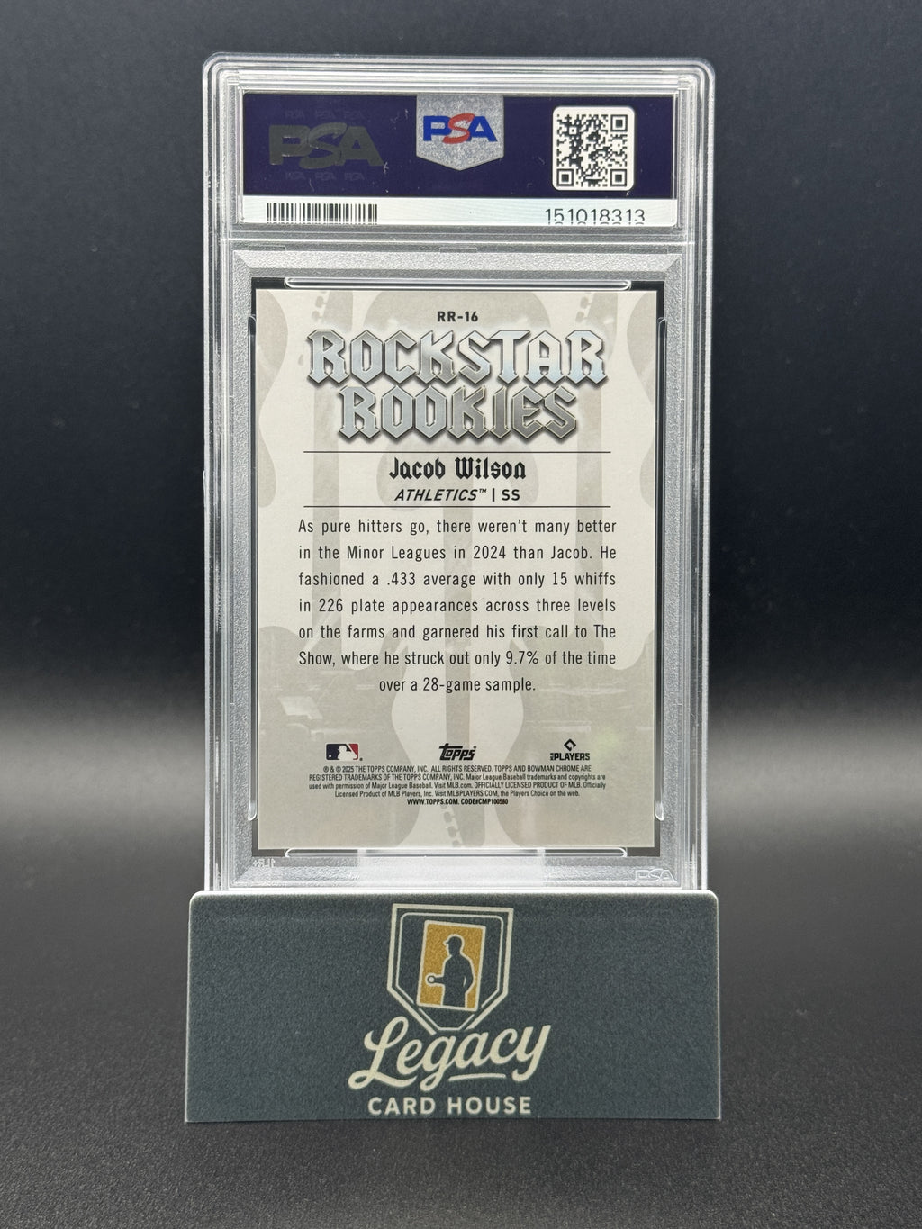 2025 Bowman #RR-16 Jacob Wilson Rockstar Rookies Aqua Refractor PSA 9 #/125