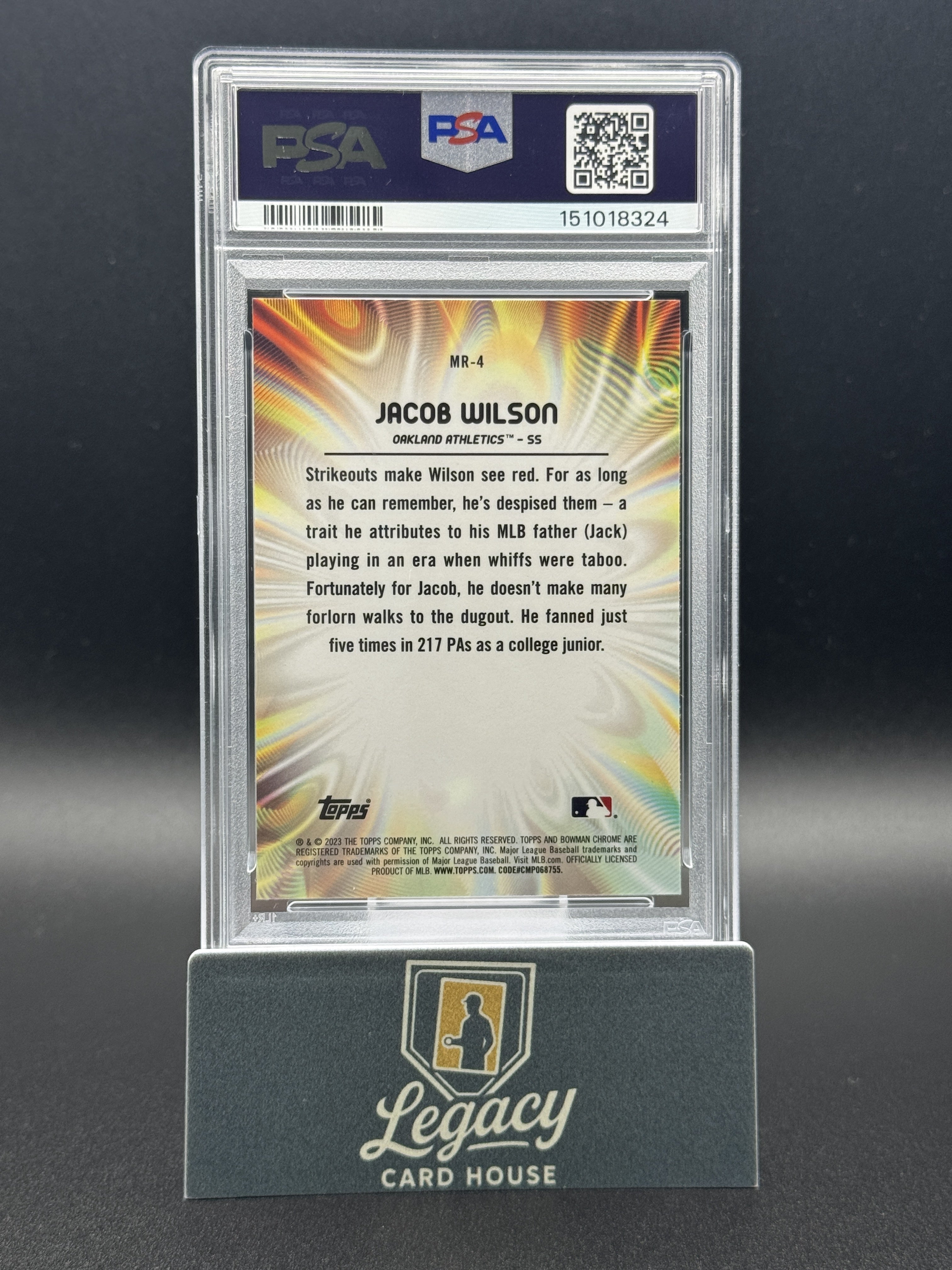 2023 Bowman Draft #MR-4 Jacob Wilson Mood Ring PSA 9