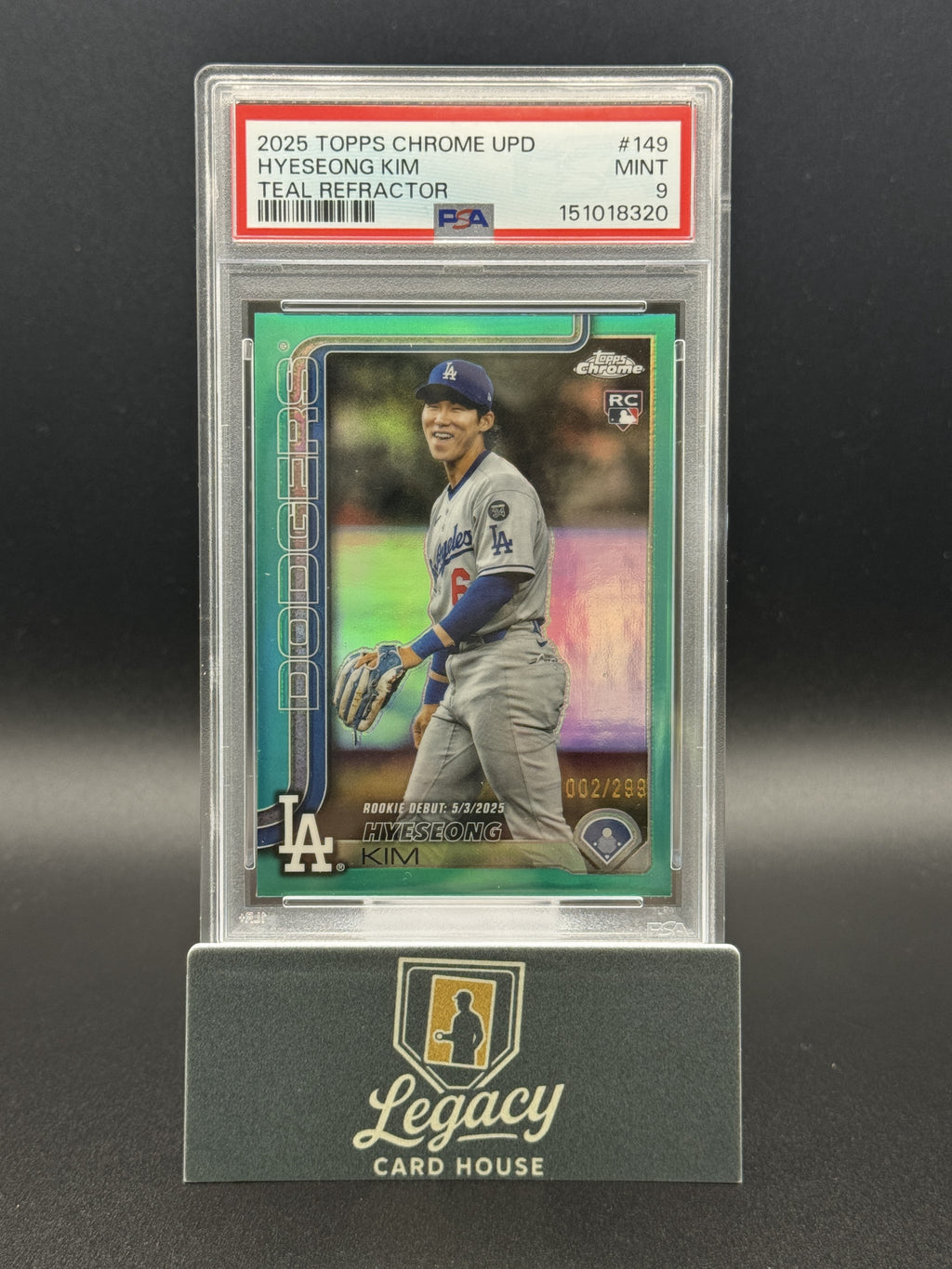 2025 Topps Chrome Update #USC149 Hyeseong Kim Teal Refractors PSA 9 #/299