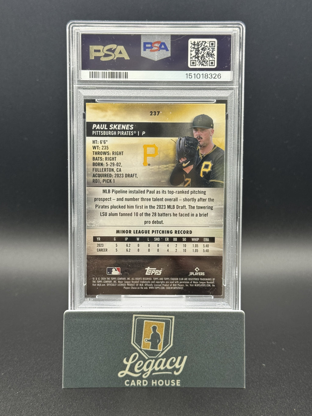 2024 Stadium Club #237 Paul Skenes Red Foil
