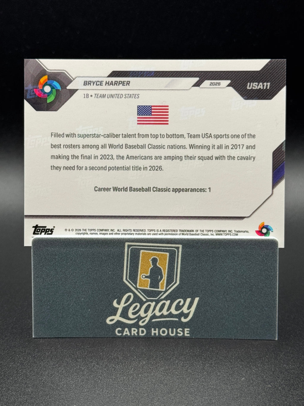 2026 Topps Now World Baseball Classic Team USA #USA11 Bryce Harper