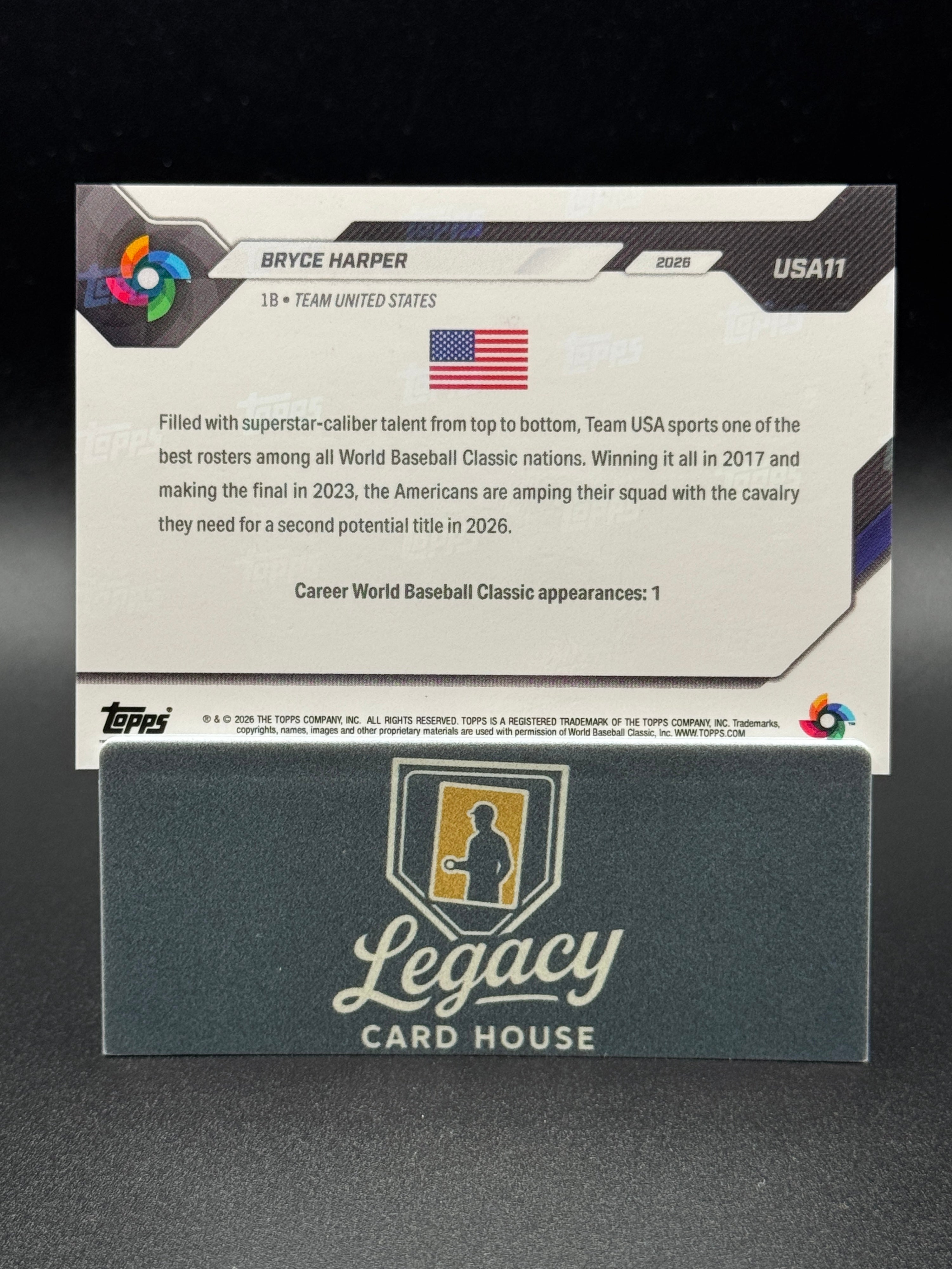 2026 Topps Now World Baseball Classic Team USA #USA11 Bryce Harper