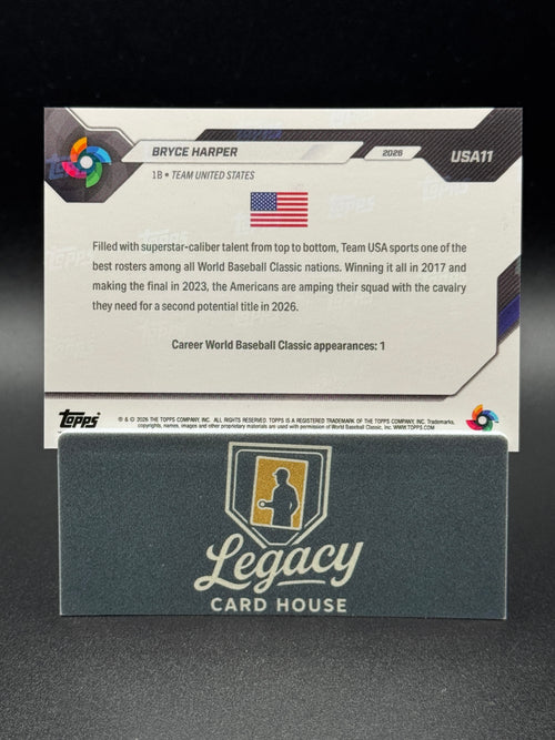 2026 Topps Now World Baseball Classic Team USA #USA11 Bryce Harper