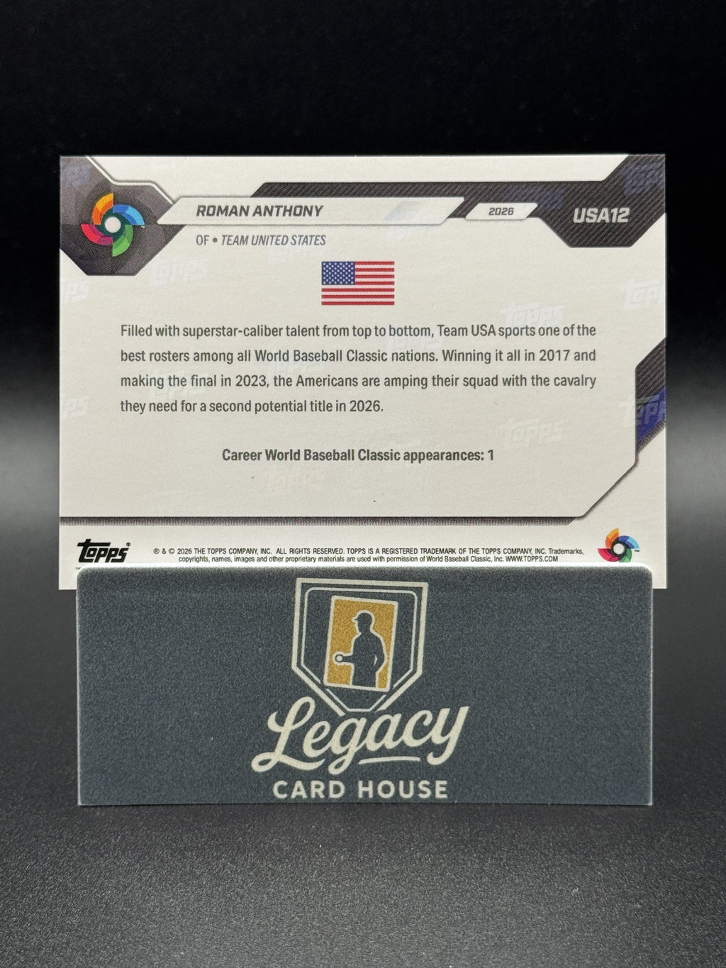 2026 Topps Now World Baseball Classic Team USA #USA12 Roman Anthony