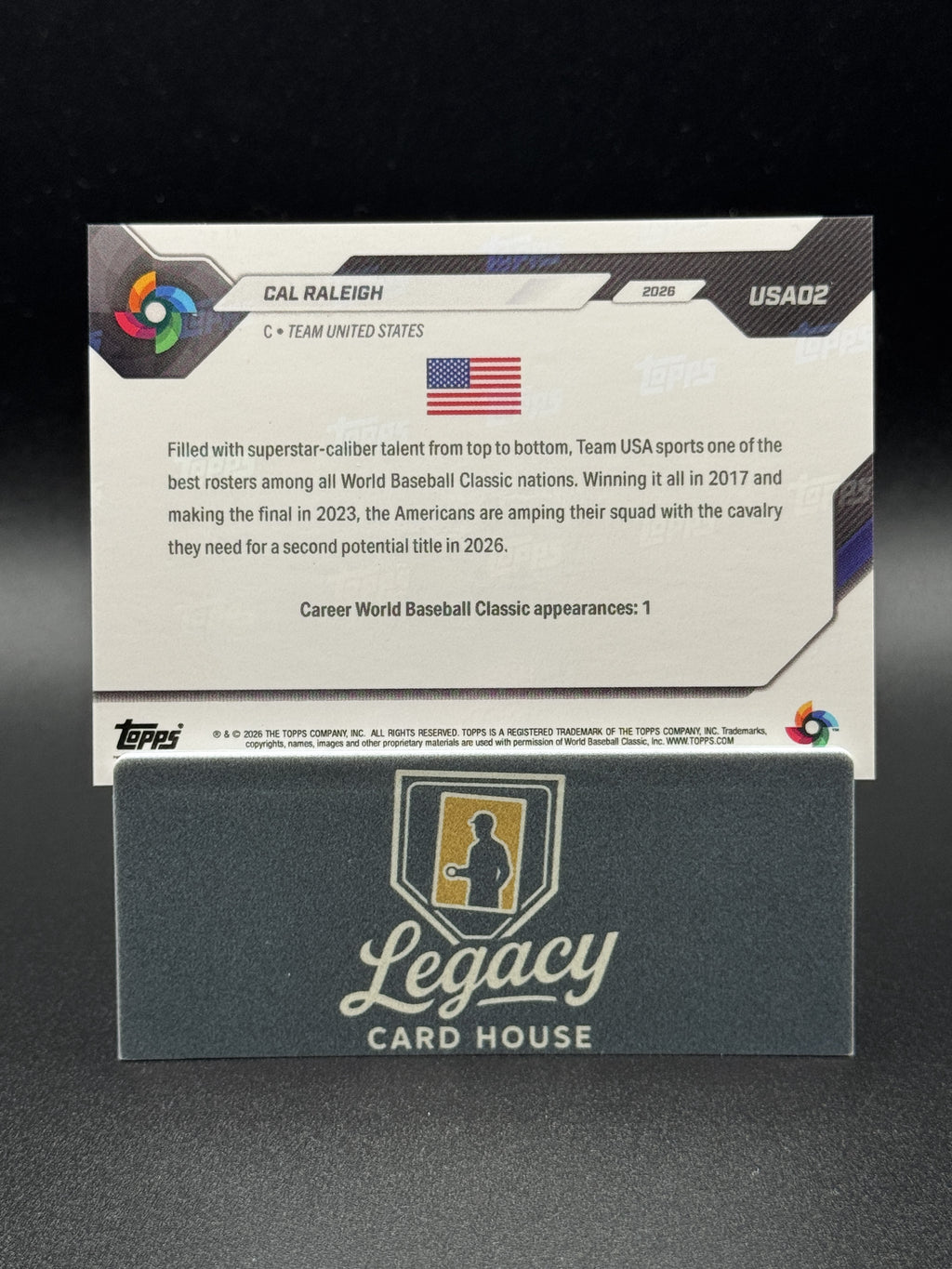 2026 Topps Now World Baseball Classic Team USA #USA02 Cal Raleigh