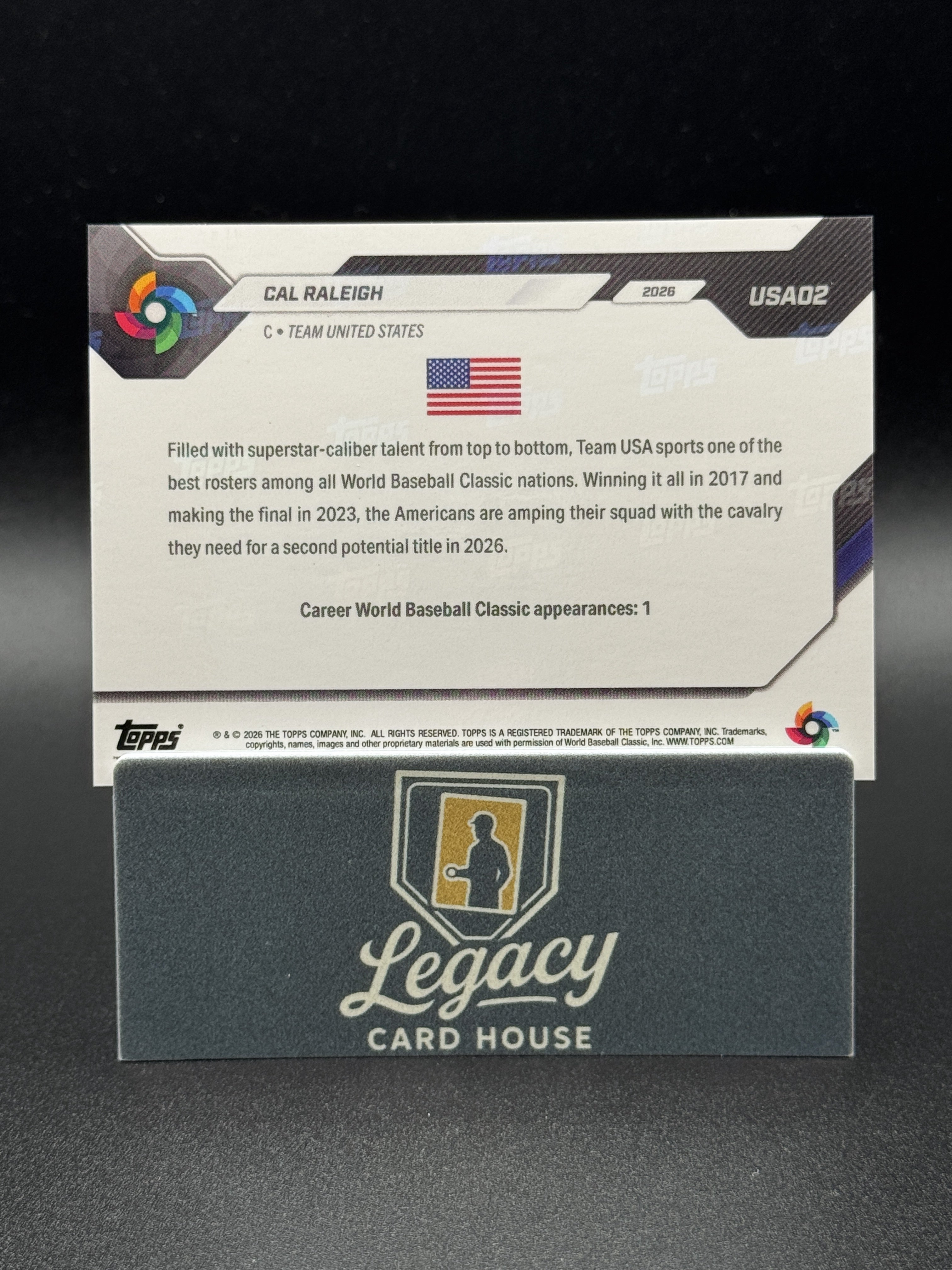 2026 Topps Now World Baseball Classic Team USA #USA02 Cal Raleigh