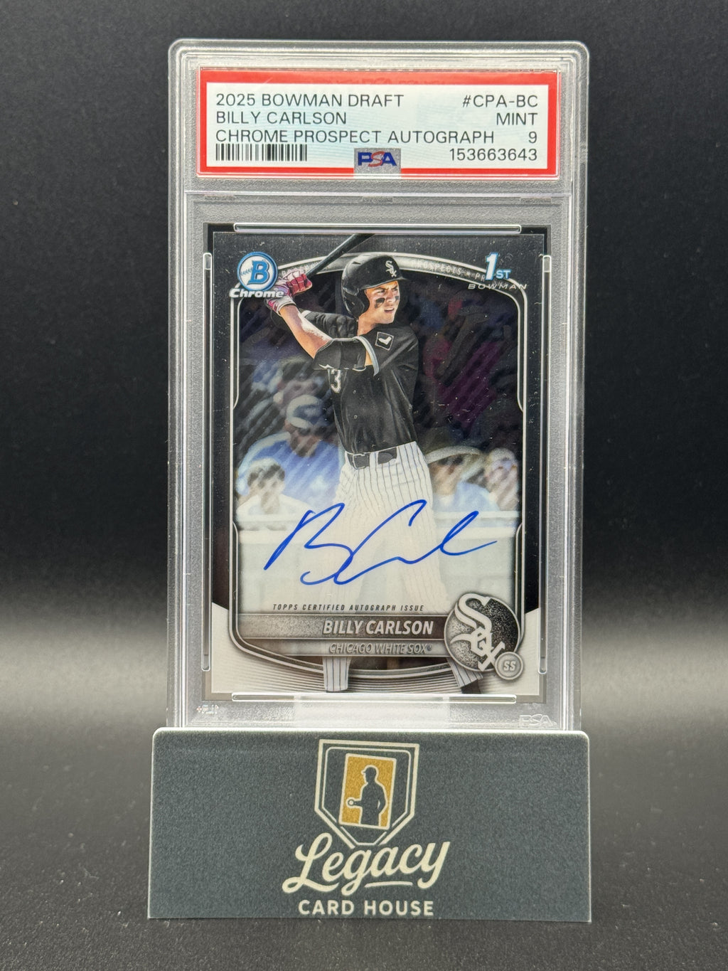 2025 Bowman Draft #CPA-BC Billy Carlson Chrome Prospect Autographs PSA 9
