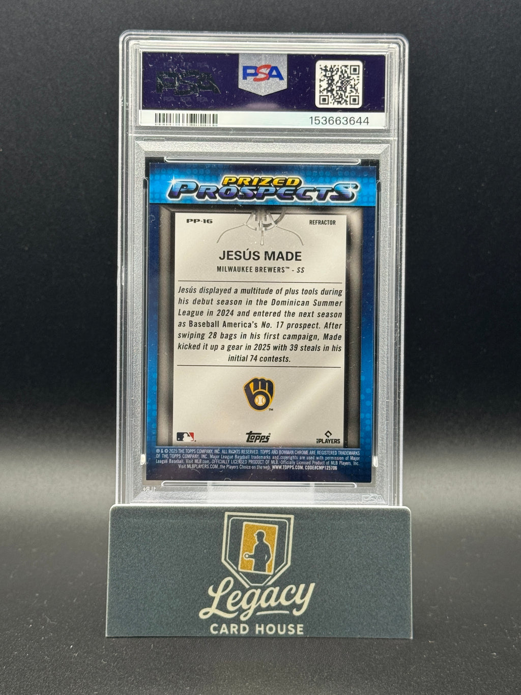 2025 Bowman Draft #PP-16 Jesús Made Prized Prospects Refractor PSA 9 #/250