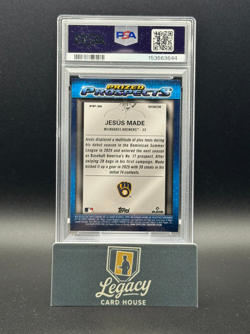 2025 Bowman Draft #PP-16 Jesús Made Prized Prospects Refractor PSA 9 #/250
