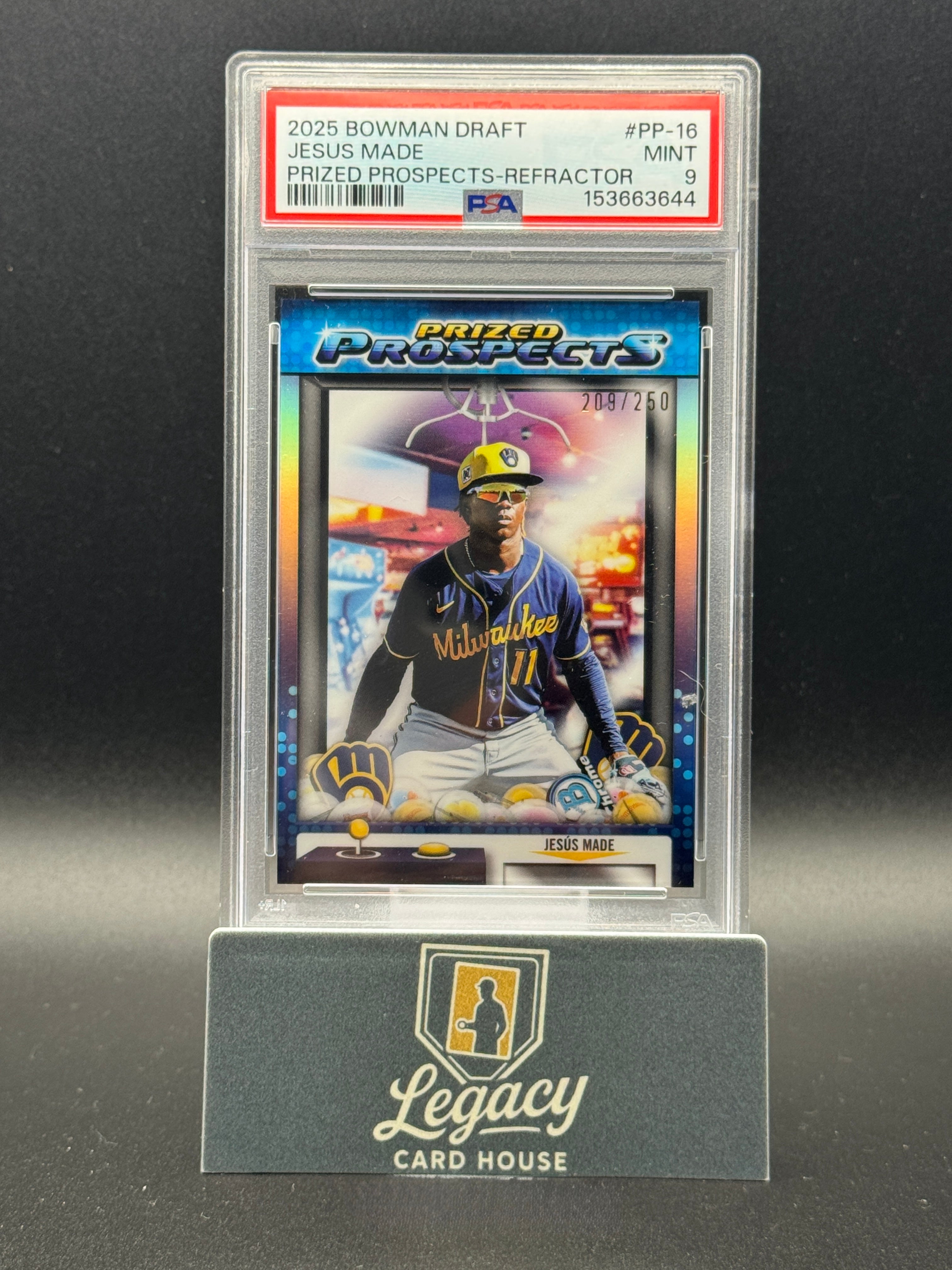 2025 Bowman Draft #PP-16 Jesús Made Prized Prospects Refractor PSA 9 #/250