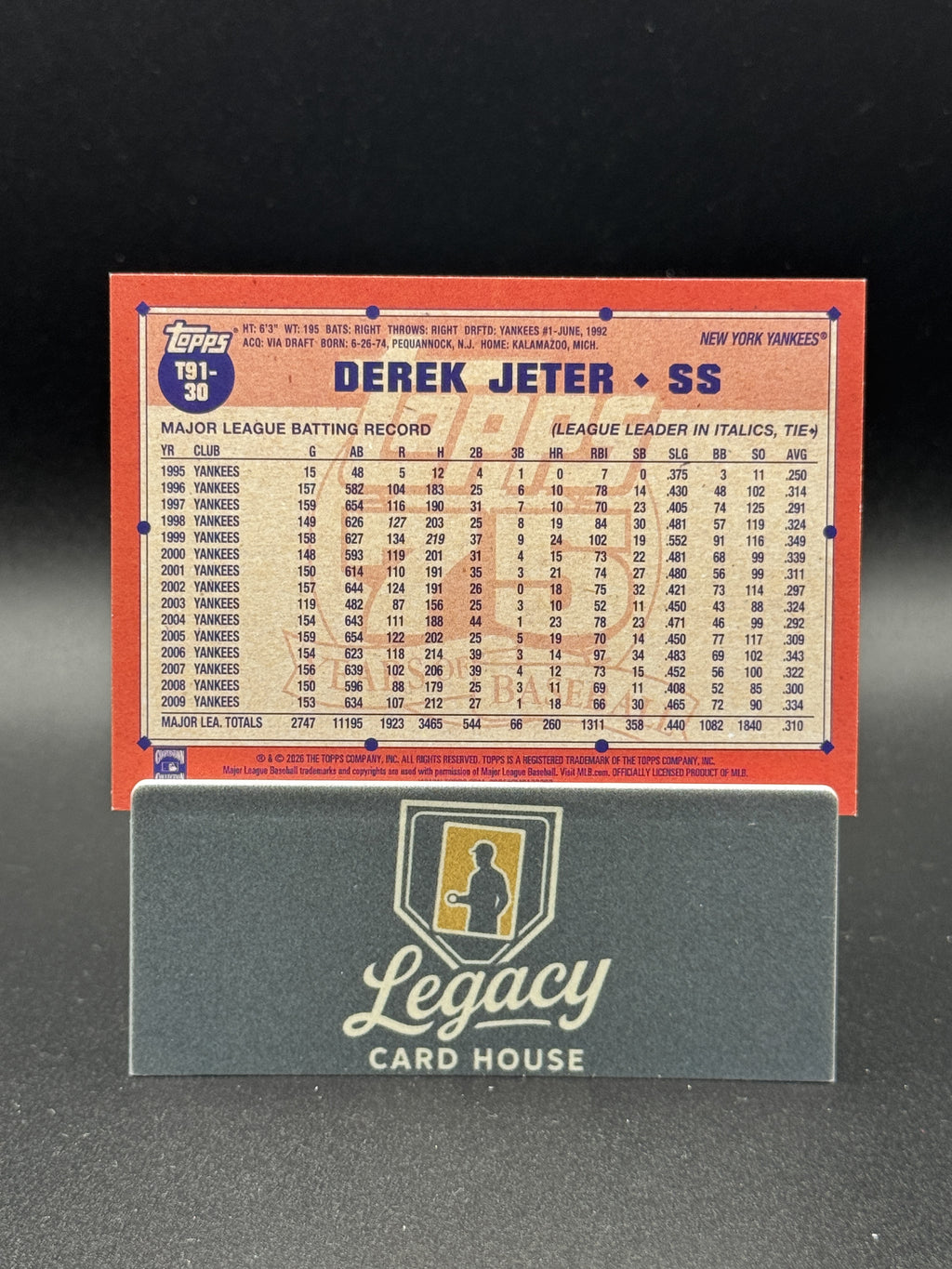 2026 Topps T91-30 Derek Jeter 35th Anniversary Pink Crackle Foil