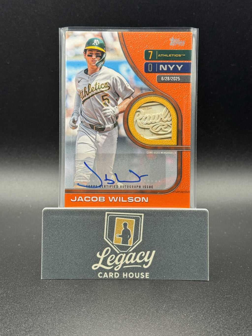 2026 Topps #RTB-JWI Jacob Wilson Rounding the Bases Relics Orange #/25