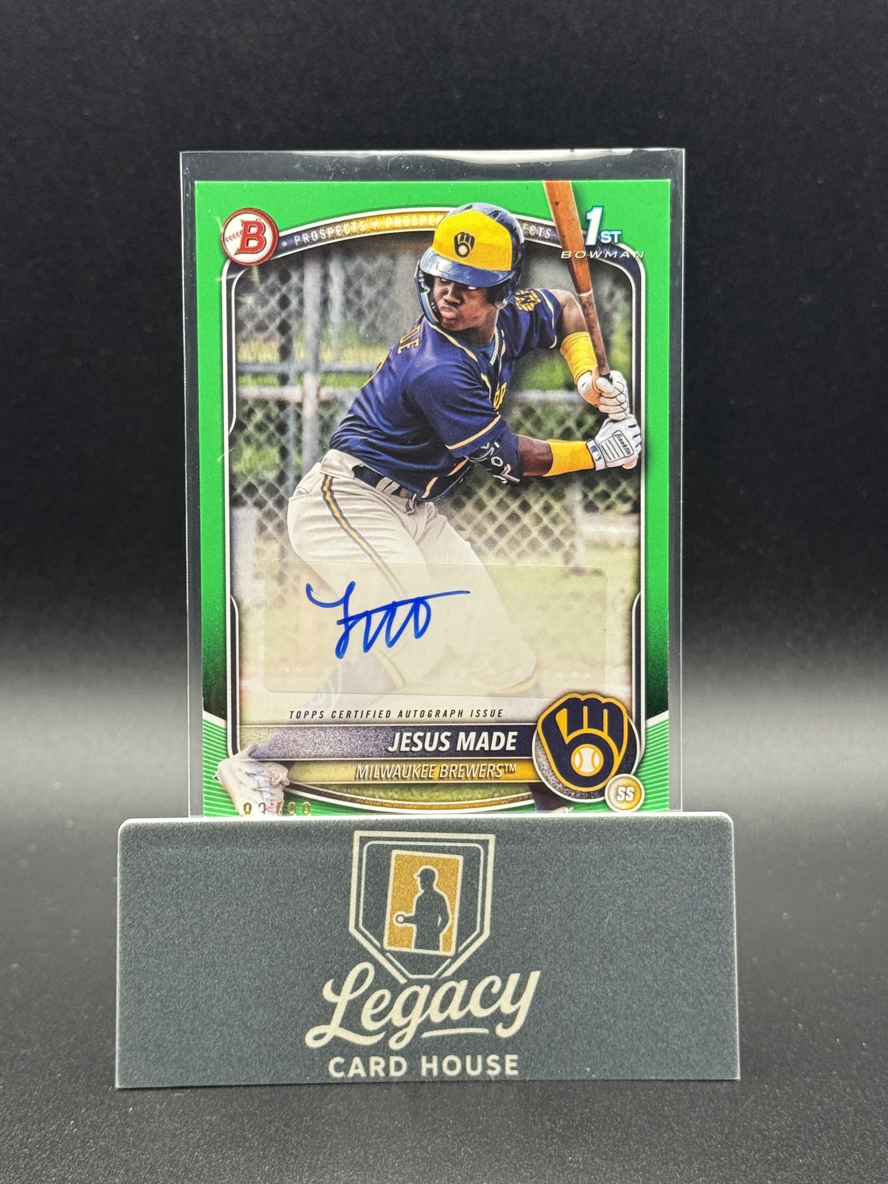 2025 Bowman #BPA-JM Jesus Made Prospect Autographs Green #/99