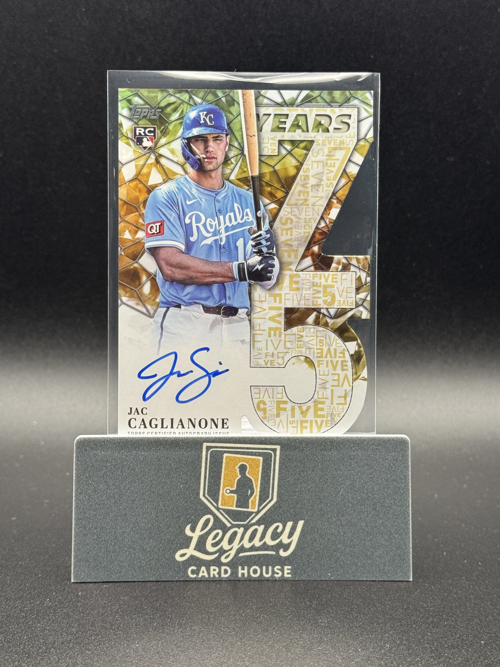 2026 Topps Jac Caglianone 75 Years of Topps Auto Die Cut Gold Foil #/50