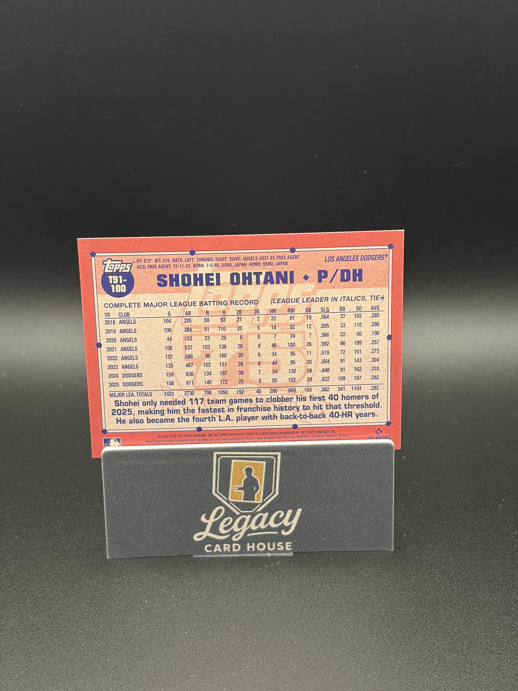 2026 Topps #T91-100 Shohei Ohtani 1991 Topps Baseball 35th Anniv. Crackle Foil