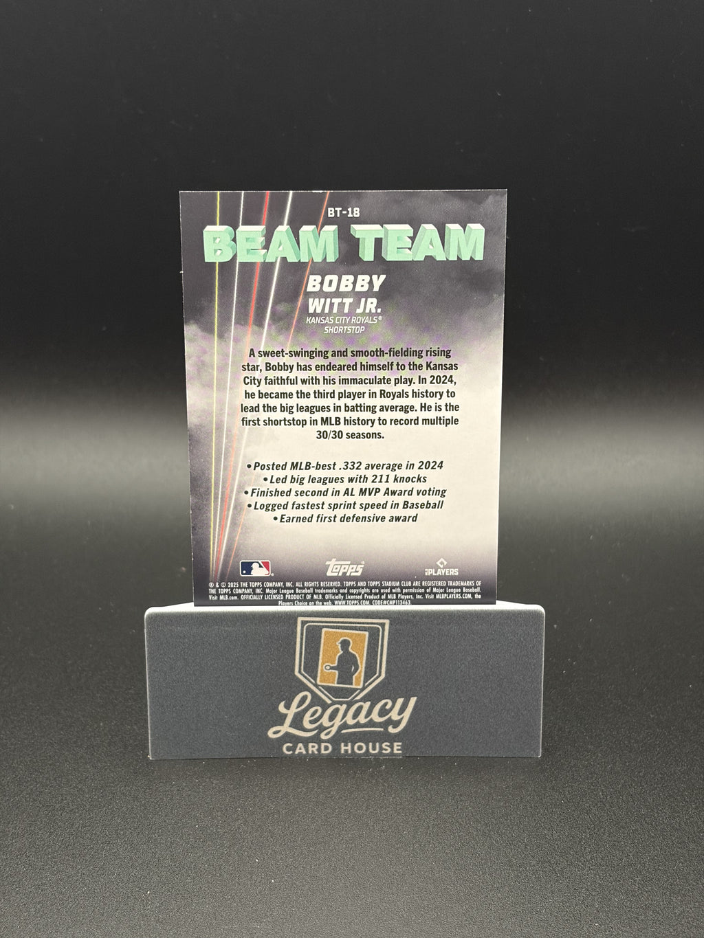 2025 Stadium Club #BT-18 Bobby Witt Jr. Beam Team