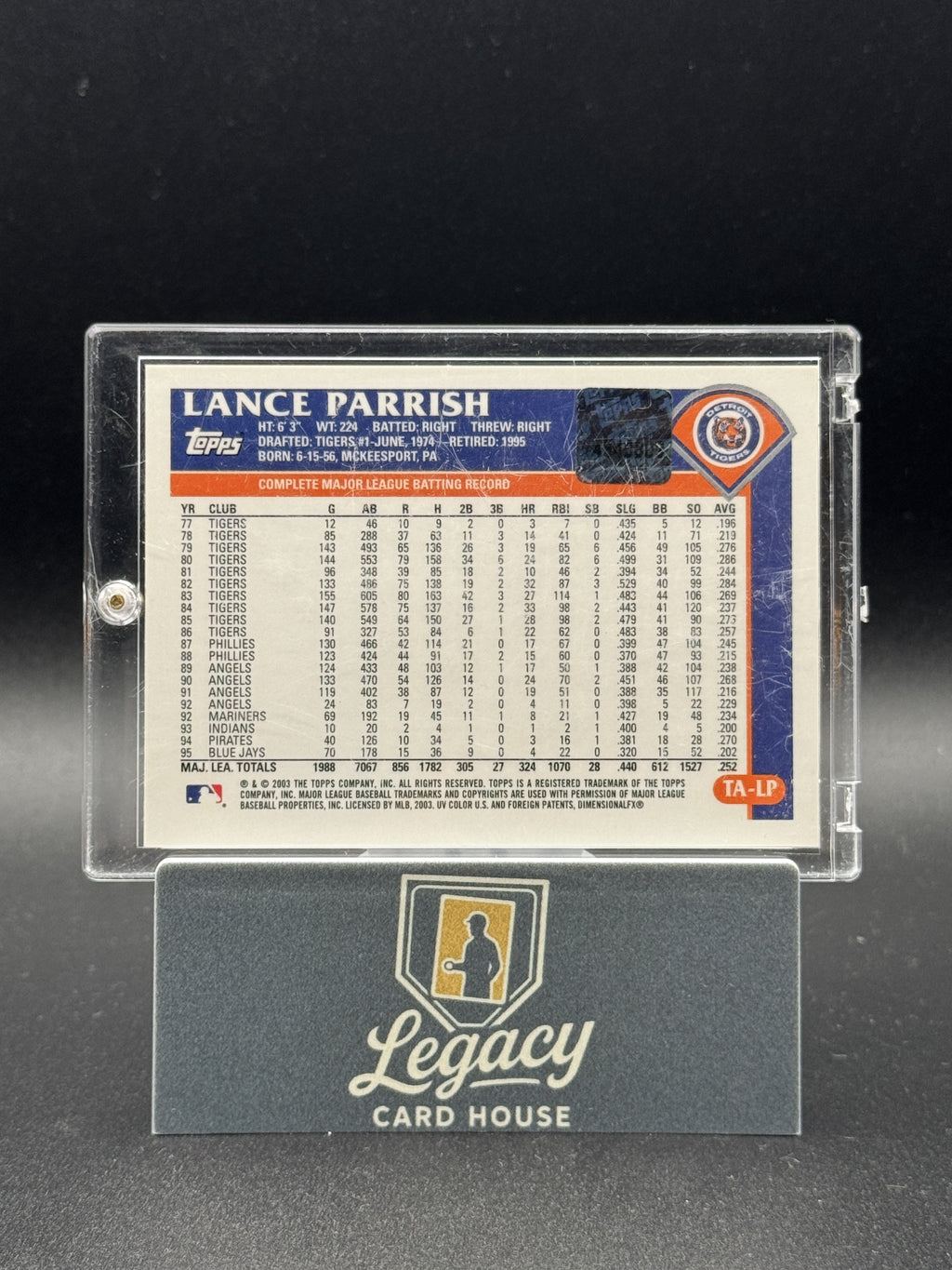 2003 Topps Retired Signature Edition #TA-LP Lance Parrish Autographs