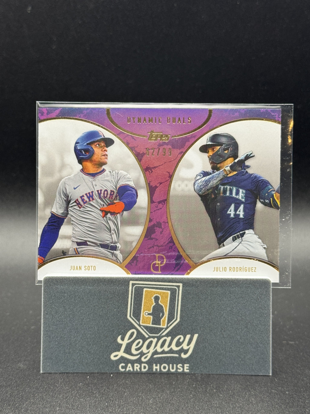 2025 Topps Dynamic Duals #10 Juan Soto / Julio Rodríguez Purple #/99