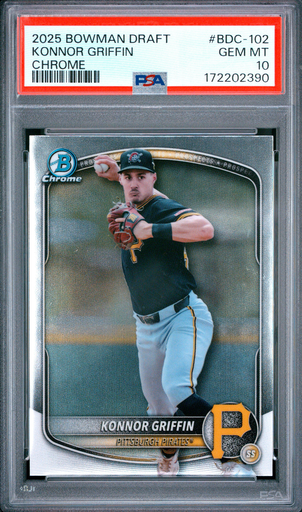 2025 Bowman Draft #BDC-102 Konnor Griffin Chrome Popcorn Refractor PSA 10