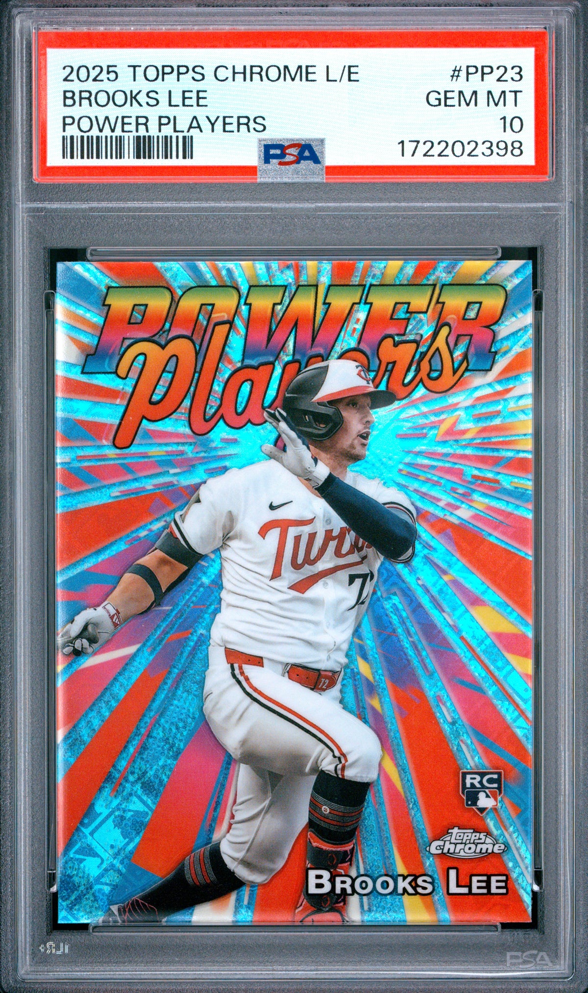 2025 Topps Chrome Logofractor #PP-23 Brooks Lee Power Players Refractor PSA 10