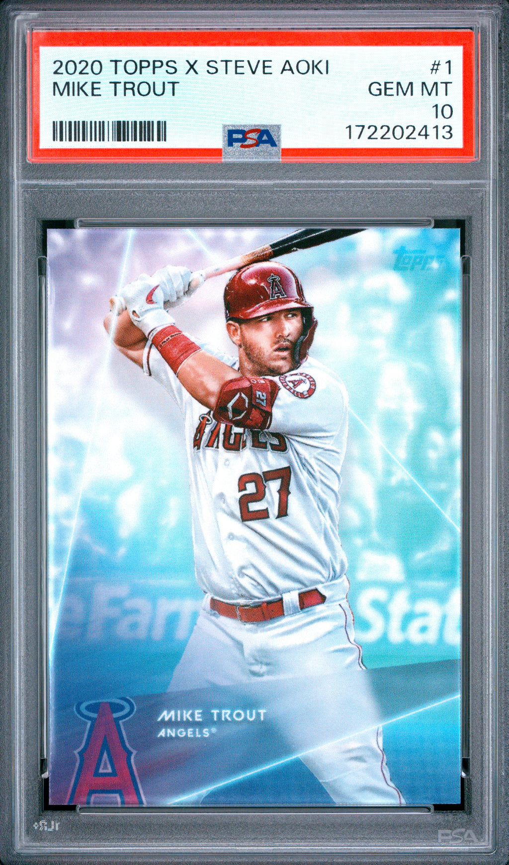2020 Topps X Steve Aoki #1 Mike Trout PSA 10