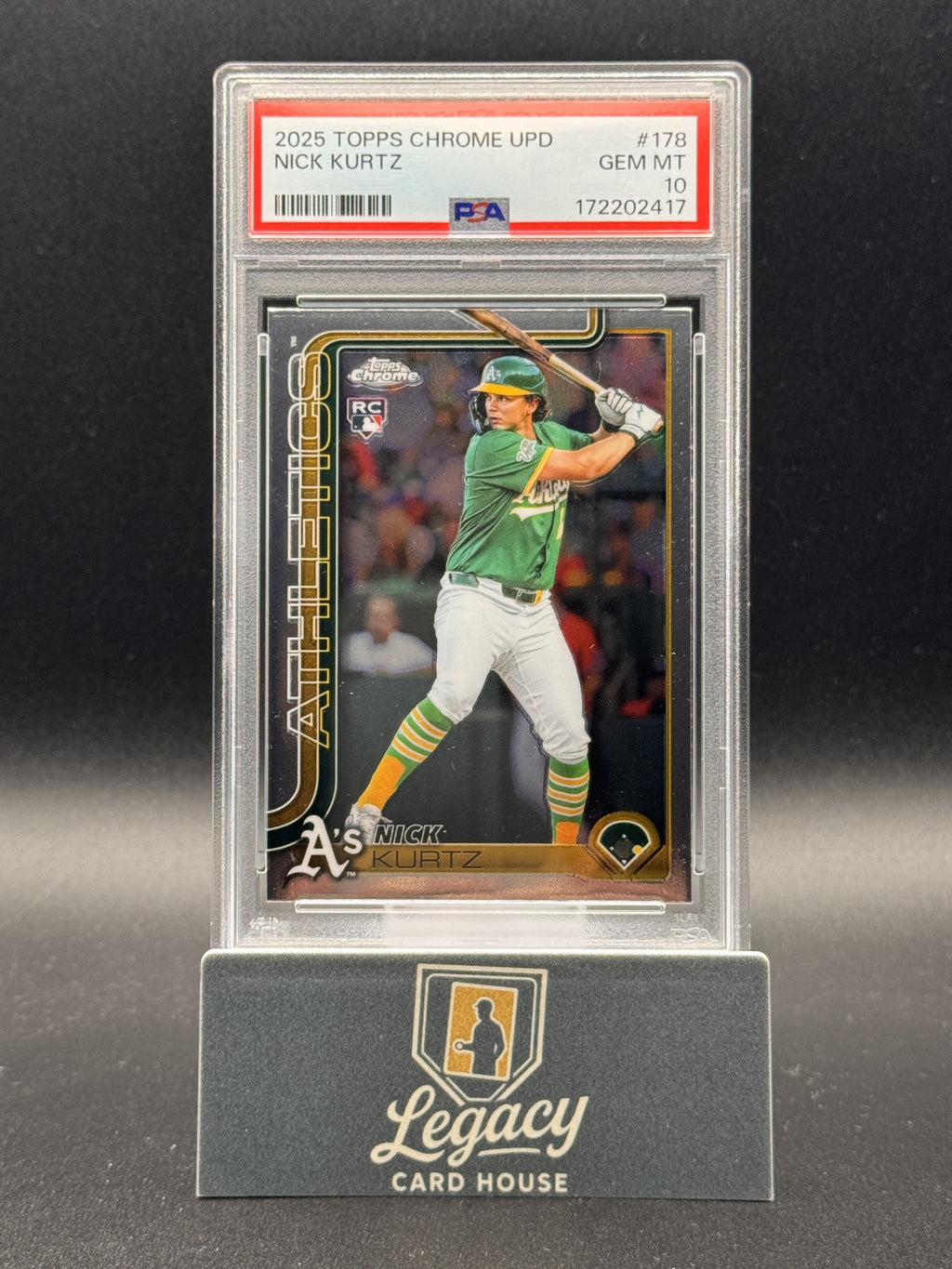 2025 Topps Chrome Update Nick Kurtz #USC178 base Refractor PSA 10