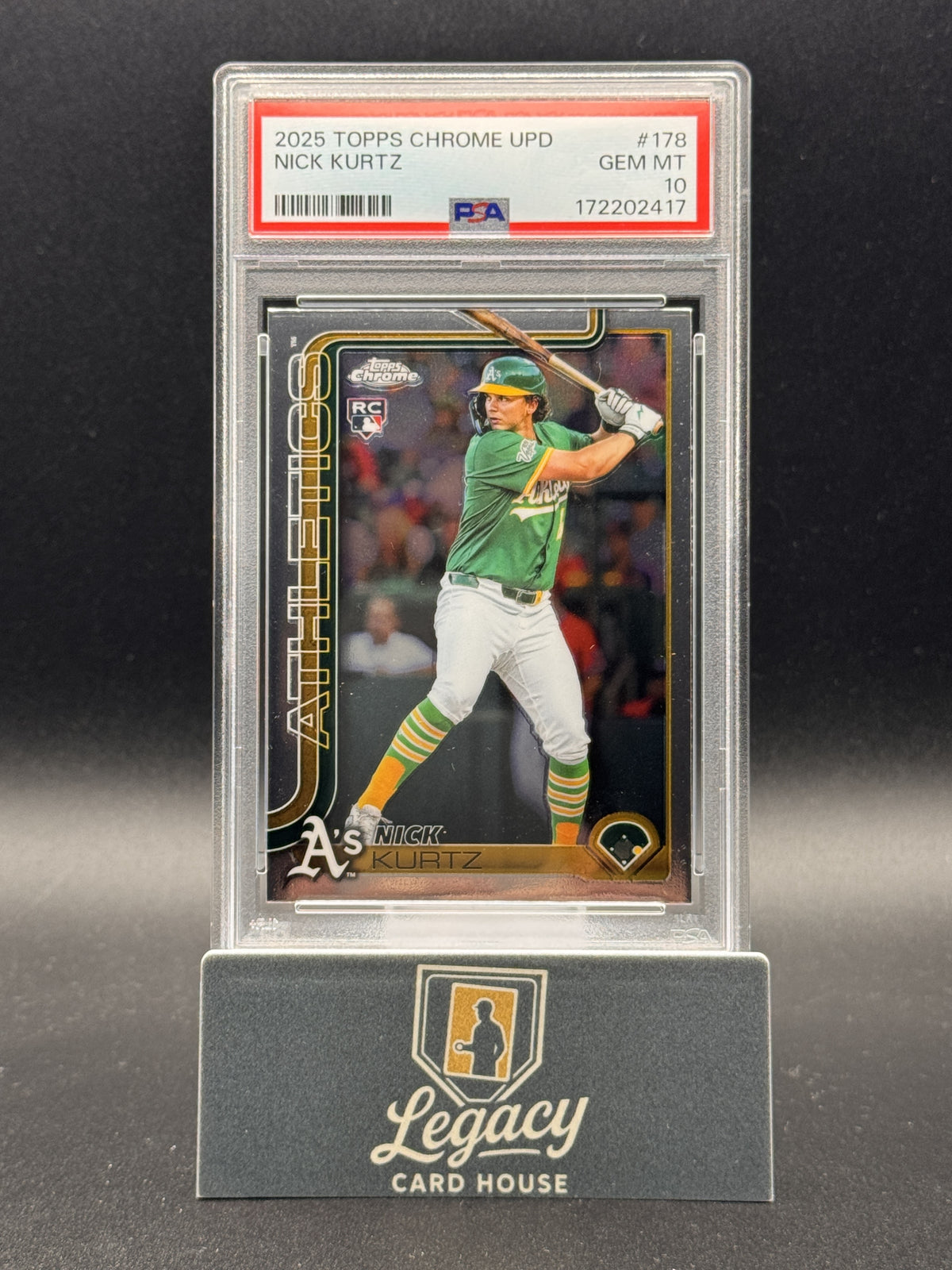 2025 Topps Chrome Update Nick Kurtz #USC178 base Refractor PSA 10