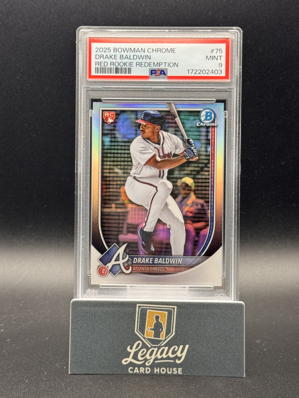 2025 Bowman Chrome Drake Baldwin #75 Red Rookie Redemption PSA 9