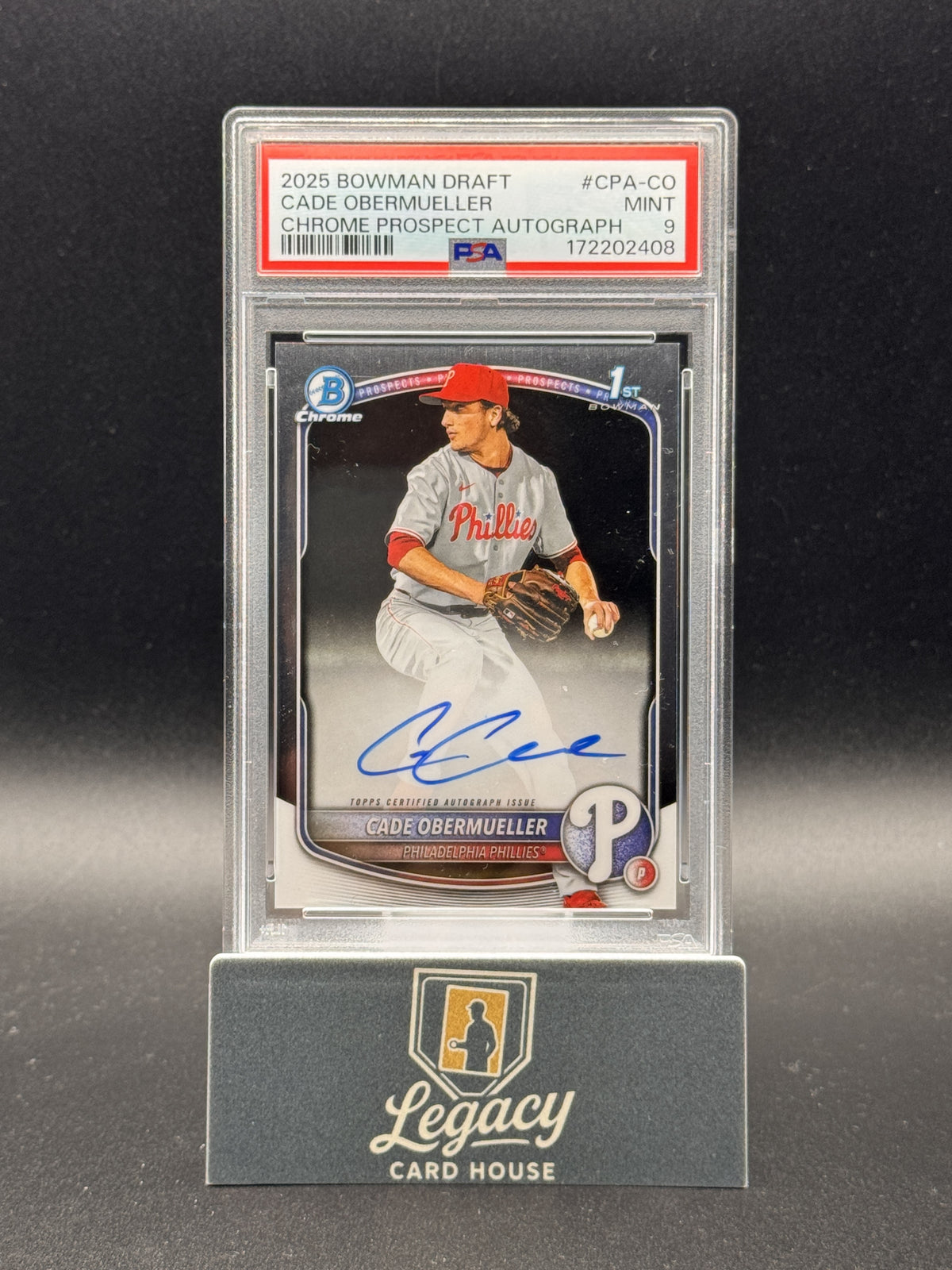 2025 Bowman Draft Chrome Prospect Autographs Cade Obermueller #CPA-CO PSA 9
