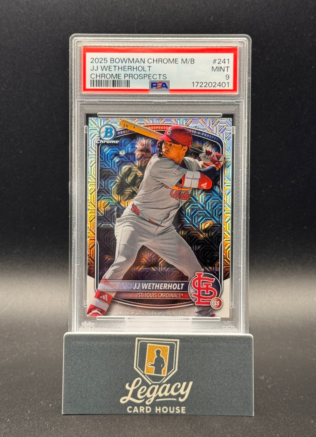 2025 Bowman Chrome #BCP-241 JJ Wetherholt Prospects Mojo PSA 9