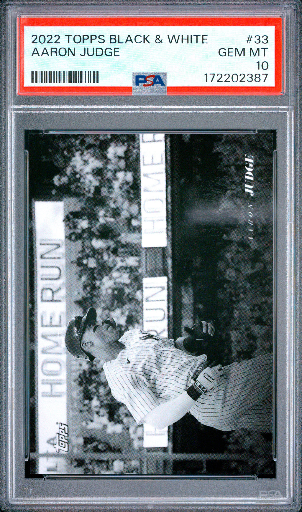 2022 Topps Black And White #33 Aaron Judge PSA 10