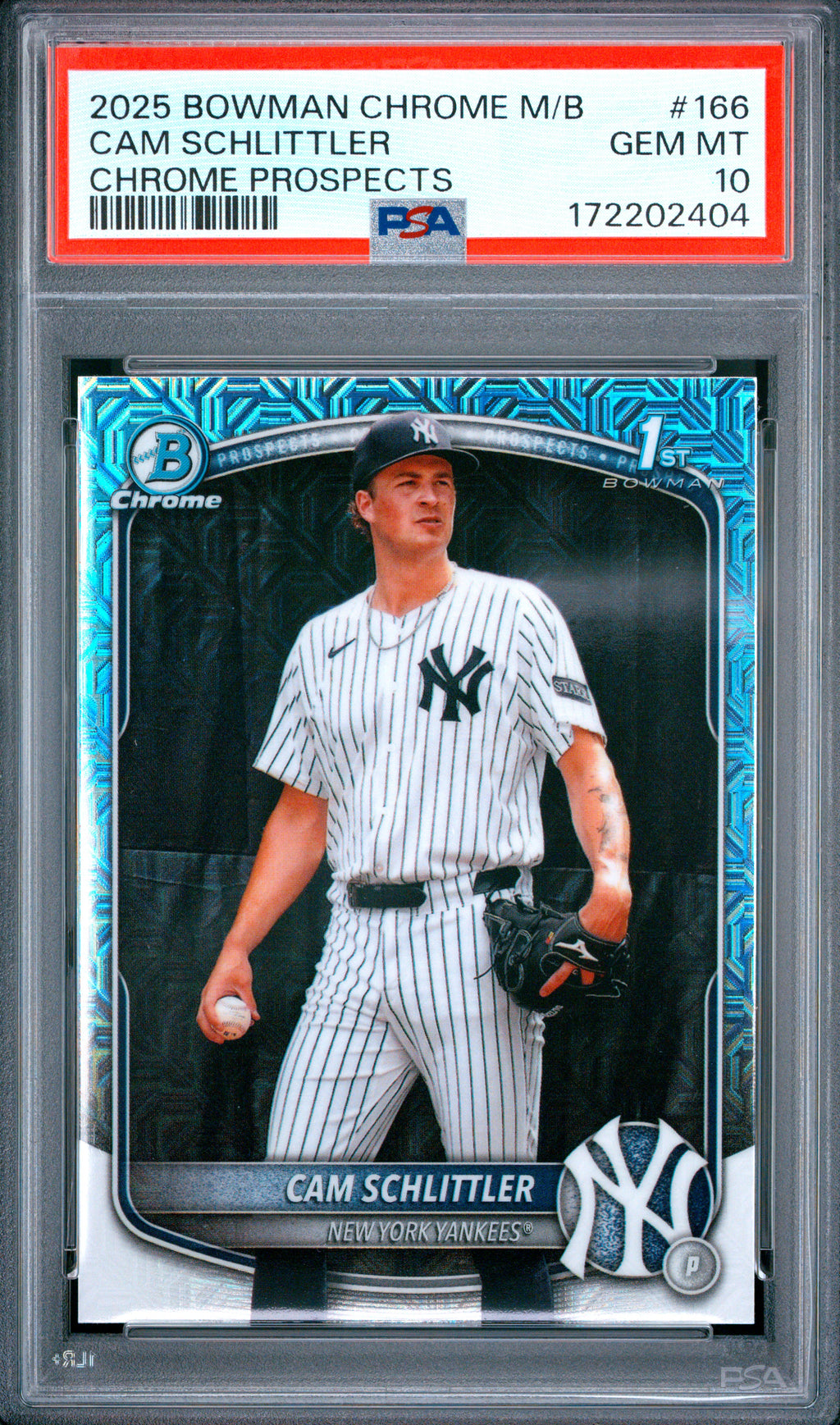 2025 Bowman Chrome #BCP-166 Cam Schlittler Prospects Mojo PSA 10