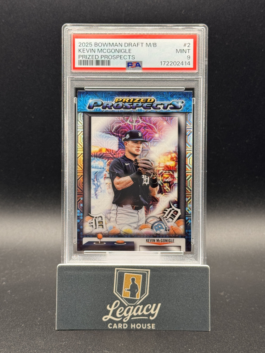 2025 Bowman Draft #PP-2 Kevin McGonigle Prized Prospects Refractor PSA 9 #/250